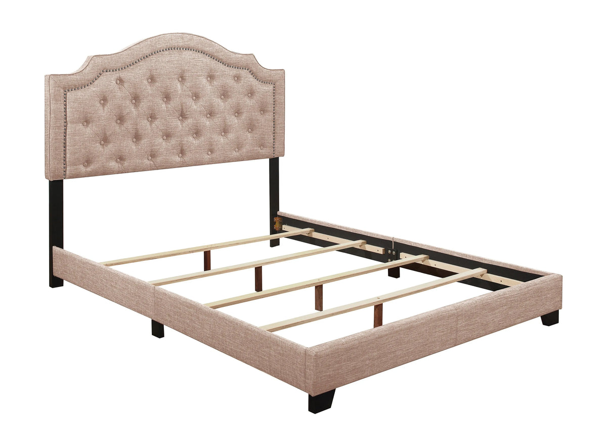 Sandy Beige King Upholstered Bed by Homelegance at Eve Furniture