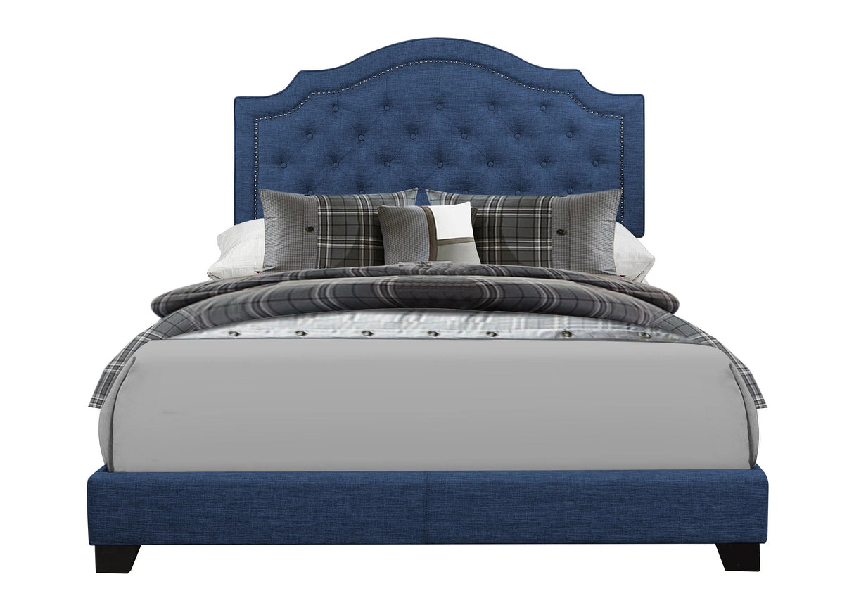 Sandy Blue Queen Upholstered Bed by Homelegance at Eve Furniture