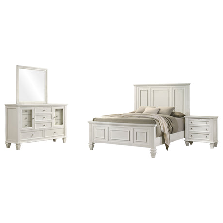 Sandy Cream White Beach 4-Piece Eastern King Bedroom Set by Coaster at Eve Furniture