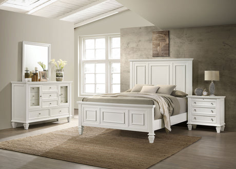 Sandy Cream White Beach 4-Piece Eastern King Bedroom Set by Coaster at Eve Furniture