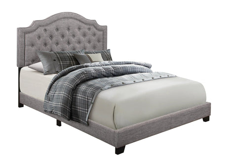 Sandy Gray Queen Upholstered Bed by Homelegance at Eve Furniture