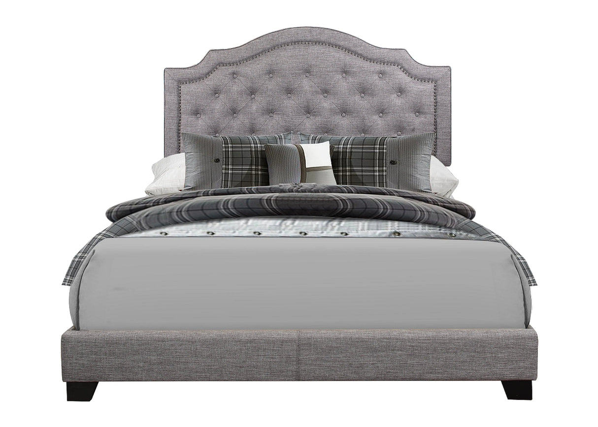 Sandy Gray Queen Upholstered Bed by Homelegance at Eve Furniture