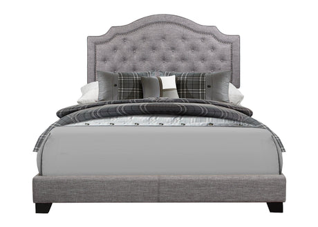Sandy Gray Queen Upholstered Bed by Homelegance at Eve Furniture