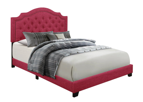 Sandy Pink Queen Upholstered Bed by Homelegance at Eve Furniture
