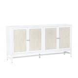Sandy Shores White/Cream Four-Door Sideboard by Crestview at Eve Furniture
