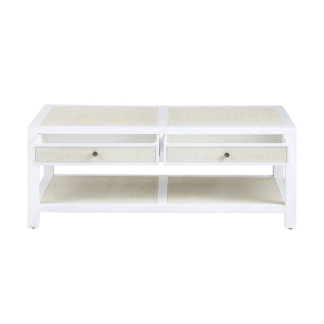 Sandy Shores White/Tan Cocktail Table by Crestview at Eve Furniture
