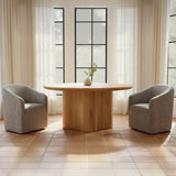 Sandy Taupe Rolling Dining Chair by Moe's Home at Eve Furniture