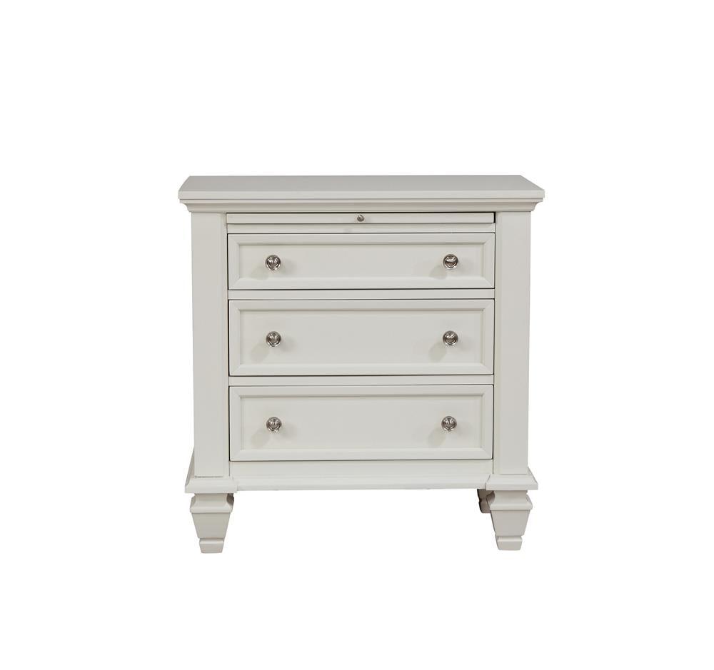 Sandy Beach White 3-Drawer Nightstand by Coaster at Eve Furniture