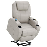 Sanger Upholstered Power Lift Recliner Chair with Massage Champagne