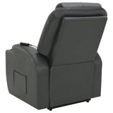 Sanger Upholstered Power Lift Recliner Chair with Massage Charcoal Grey