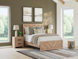 Sanginlane Tan Crossbuck Full Panel Bed by Ashley at Eve Furniture