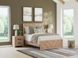 Sanginlane Tan Crossbuck Full Panel Bed by Ashley at Eve Furniture