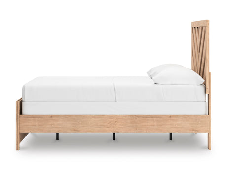 Sanginlane Tan Crossbuck Full Panel Bed by Ashley at Eve Furniture