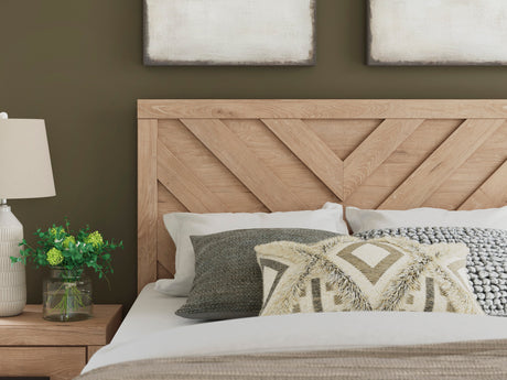 Sanginlane Tan Crossbuck Full Panel Bed by Ashley at Eve Furniture