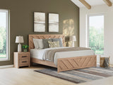 Sanginlane Tan Crossbuck King Panel Bed by Ashley at Eve Furniture
