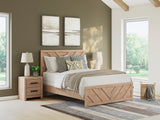 Sanginlane Tan Crossbuck Queen Panel Bed by Ashley at Eve Furniture