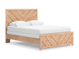 Sanginlane Tan Crossbuck Queen Panel Bed by Ashley at Eve Furniture