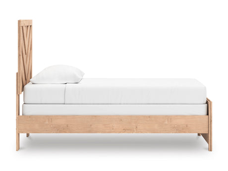 (Special) Sanginlane Tan Crossbuck Twin Panel Bed by Ashley at Eve Furniture