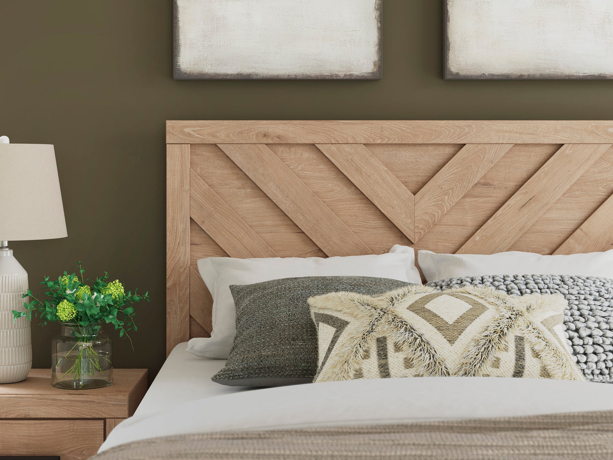 Sanginlane Tan Crossbuck Youth Panel Bedroom Set by Ashley at Eve Furniture