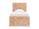 Sanginlane Tan Crossbuck Youth Panel Bedroom Set by Ashley at Eve Furniture