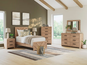 Sanginlane Tan Crossbuck Youth Panel Bedroom Set by Ashley at Eve Furniture