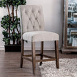 Sania Beig/Rustic Oak Counter Height Chair Set of 2 by Furniture of America at Eve Furniture