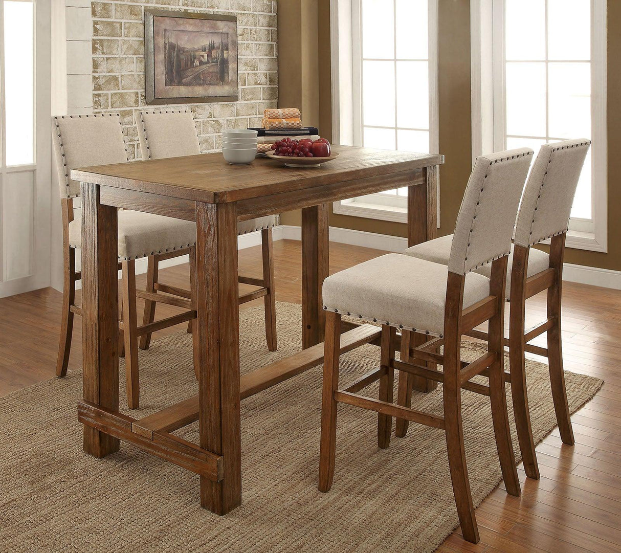 Sania Oak Bar Table by Furniture of America at Eve Furniture