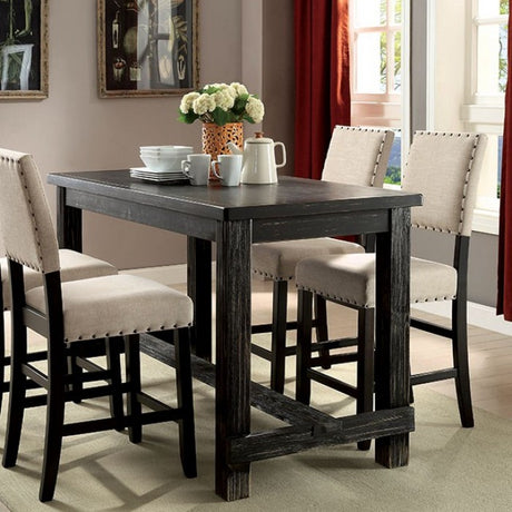Sania Rustic Antique Black 5-Piece Counter Height Set by Furniture of America at Eve Furniture