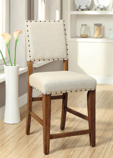 Sania Rustic Oak Counter Ht. Chair, Set of 2 by Furniture of America at Eve Furniture