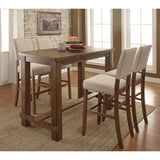 Sania Rustic/Oak 5-Piece Bar Table Set by Furniture of America at Eve Furniture