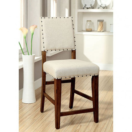 Sania Rustic/Rustic Oak 5-Piece Counter Height Table Set by Furniture of America at Eve Furniture