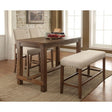 Sania Rustic/Rustic Oak 5-Piece Counter Height Table Set by Furniture of America at Eve Furniture