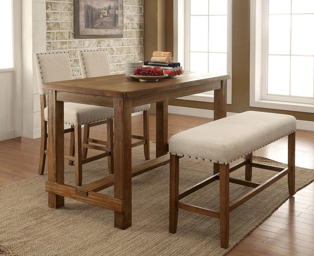 Sania Rustic Oak Counter Ht. Table by Furniture of America at Eve Furniture