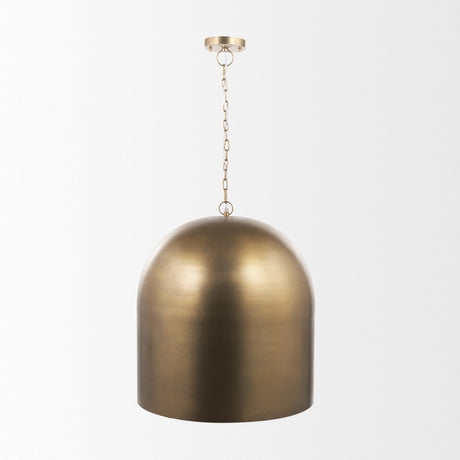 Sanne Antiqued Gold Metal w/ Silver Foil Large Pendant Light by Mercana at Eve Furniture