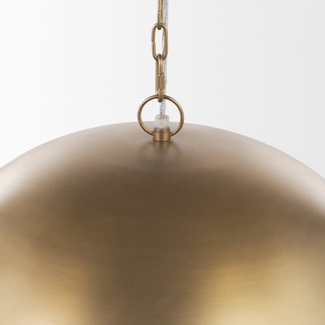 Sanne Antiqued Gold Metal w/ Silver Foil Large Pendant Light by Mercana at Eve Furniture