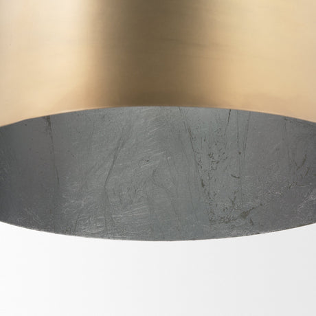 Sanne Antiqued Gold Metal w/ Silver Foil Large Pendant Light by Mercana at Eve Furniture