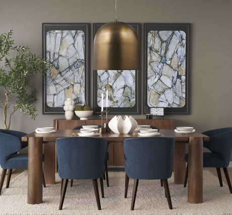 Sanne Antiqued Gold Metal w/ Silver Foil Large Pendant Light by Mercana at Eve Furniture