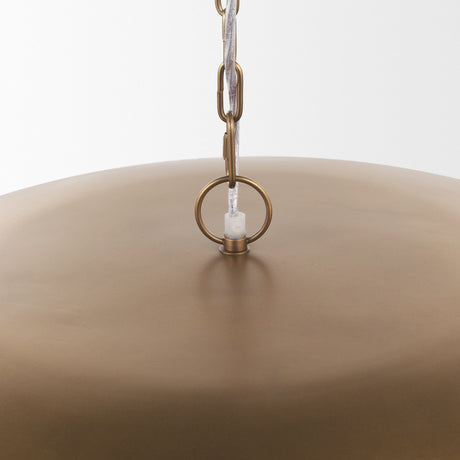 Sanne Antiqued Gold Metal w/ Silver Foil Wide Pendant Light by Mercana at Eve Furniture
