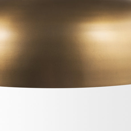 Sanne Antiqued Gold Metal w/ Silver Foil Wide Pendant Light by Mercana at Eve Furniture