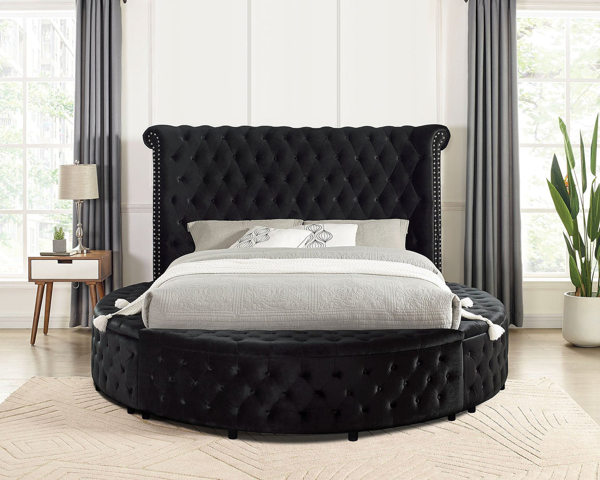 Sansom Black 4-Piece Queen Bedroom Set by Furniture of America at Eve Furniture