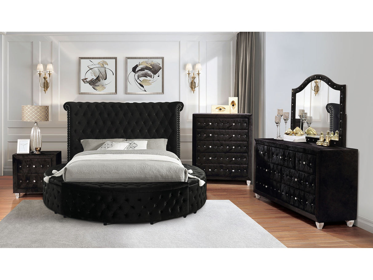 Sansom Black 4-Piece Queen Bedroom Set by Furniture of America at Eve Furniture