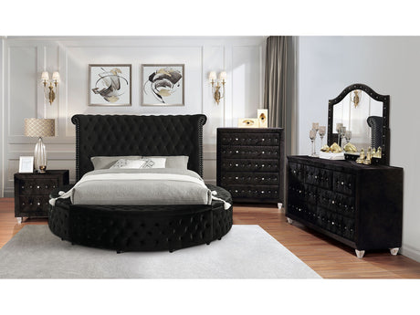 Sansom Black 4-Piece Queen Bedroom Set by Furniture of America at Eve Furniture