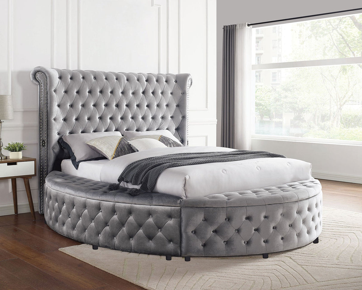 Sansom Gray 4-Piece Queen Bedroom Set by Furniture of America at Eve Furniture