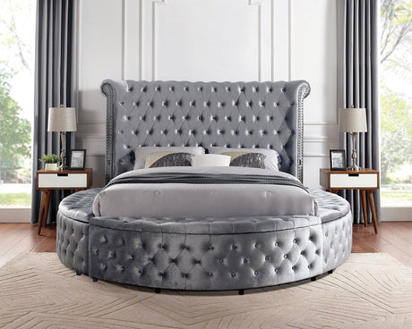 Sansom Gray 4-Piece Queen Bedroom Set by Furniture of America at Eve Furniture