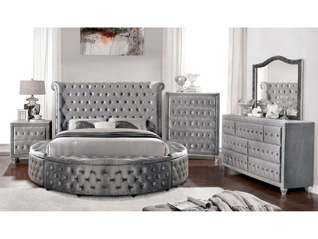 Sansom Gray 4-Piece Queen Bedroom Set by Furniture of America at Eve Furniture