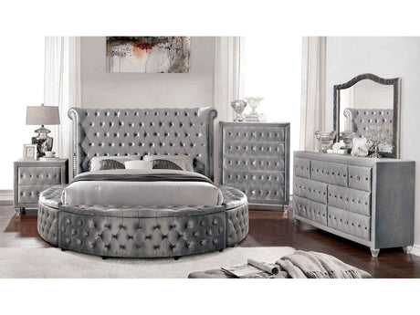 Sansom Gray 5-Piece Queen Bedroom Set by Furniture of America at Eve Furniture