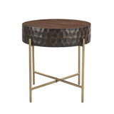 Santa Cruz 24" Round Side Table in Two Tone by Home Trends & Design at Eve Furniture