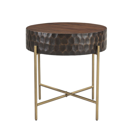 Santa Cruz 24" Round Side Table in Two Tone by Home Trends & Design at Eve Furniture