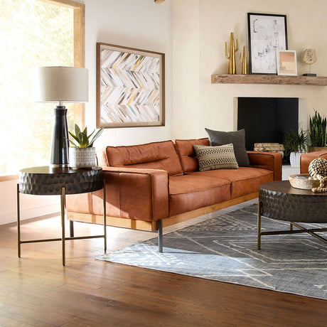 Santa Cruz 24" Round Side Table in Two Tone by Home Trends & Design at Eve Furniture