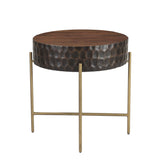 Santa Cruz 24" Round Side Table in Two Tone by Home Trends & Design at Eve Furniture